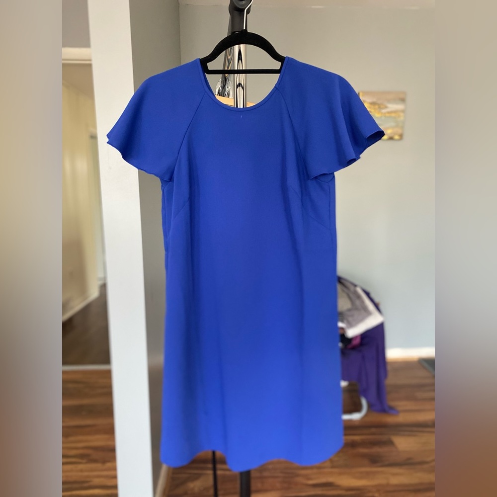 Blue Ann Taylor dress, petite xxsp